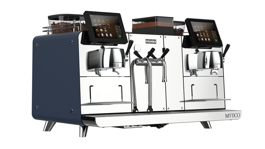 自家Cicapro代理的Mytico義式咖啡機正面左方30度照片